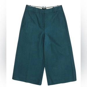 J. Crew Double-serge wool culotte. Size 14. Forest green.